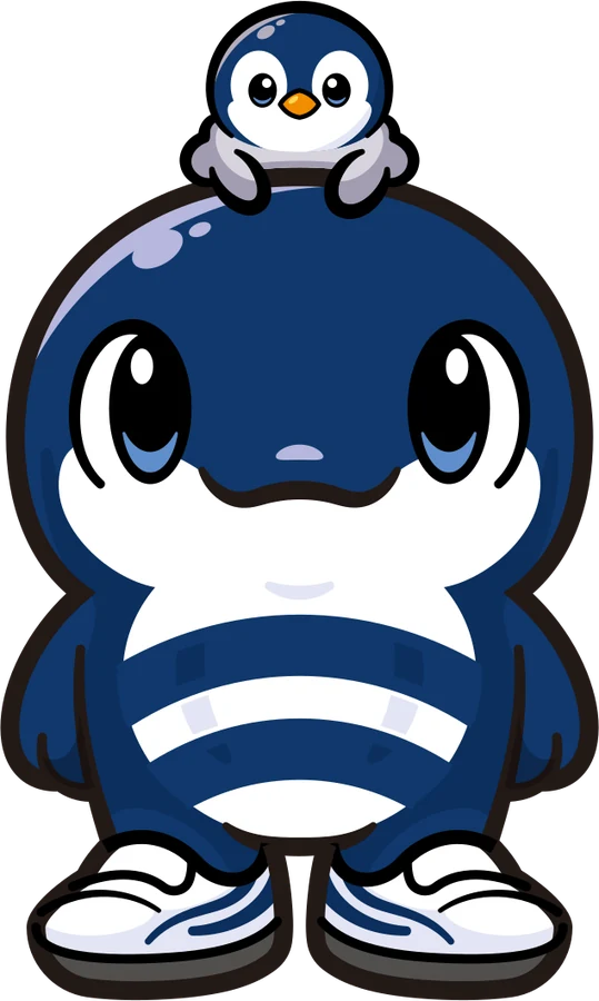 正面を向いて立つしなぽん